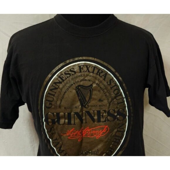 Guinness Extra Stout Beer St James's Gate Dublin Ireland Large Black T-Shirt - Picture 2 of 10